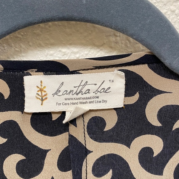 Kantha Bae Silk Butterfly Muu Black Gold Embroidery - New - Picture 5 of 5